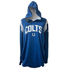 Nike NFL Colts Blue Therma-Fit Hoodie XL Long Sleeve Pullover W/ Pockets Unisex